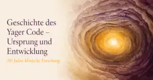Abstrakte Grafik in Violett und Gold – Geschichte und Ursprung des Yager Code