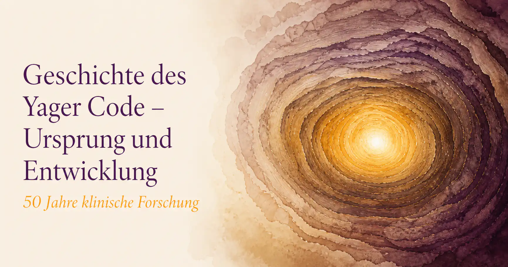 Abstrakte Grafik in Violett und Gold – Geschichte und Ursprung des Yager Code